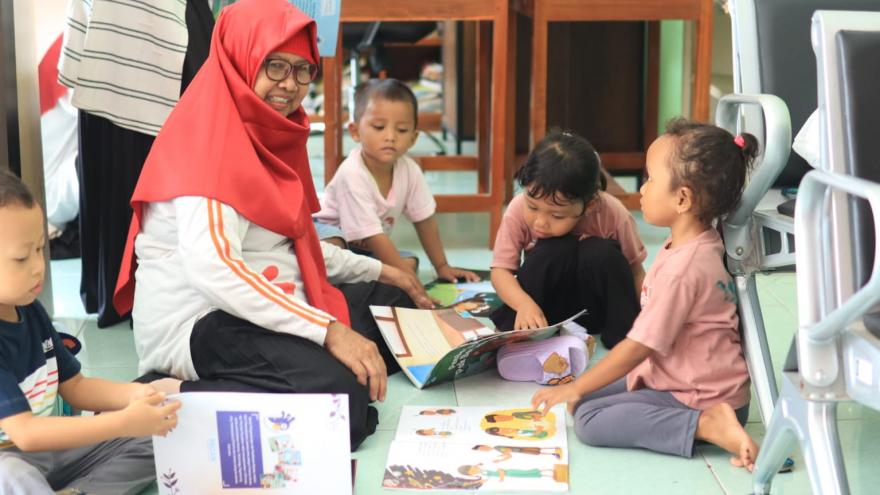 POS PAUD Utami Serang Gelar Outing Class di Perpustakaan Kalurahan Puspita Sari