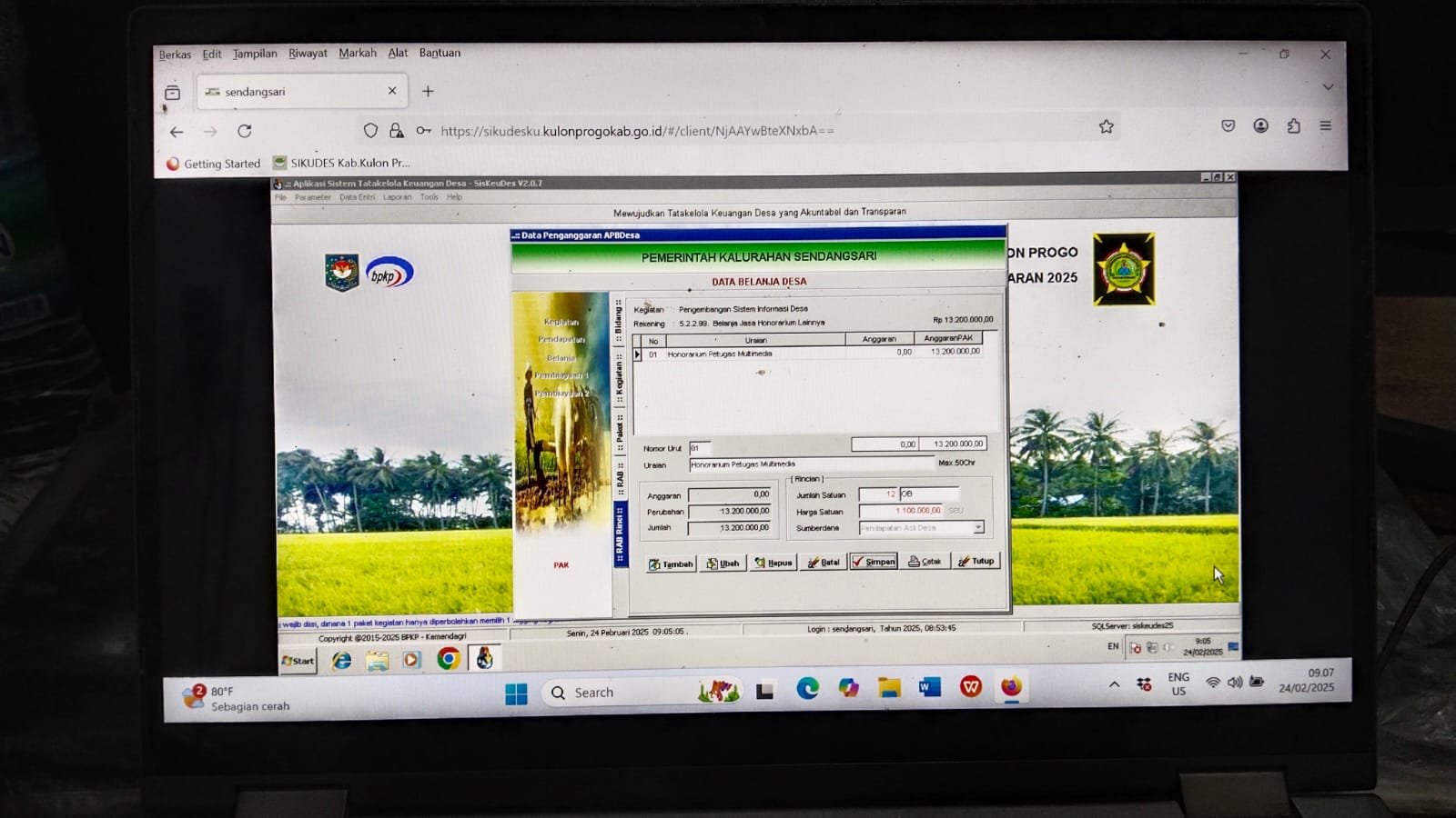 Melaksanakan tugas melanjutkan entri perubahan data belanja yang bersumber dari PAD APBKal Tahun 2025 Melaksanakan tugas melanjutkan entri perubahan data belanja yang bersumber dari PAD APBKal Tahun 2025